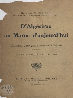 cover image of D'Algésiras au Maroc d'aujourd'hui